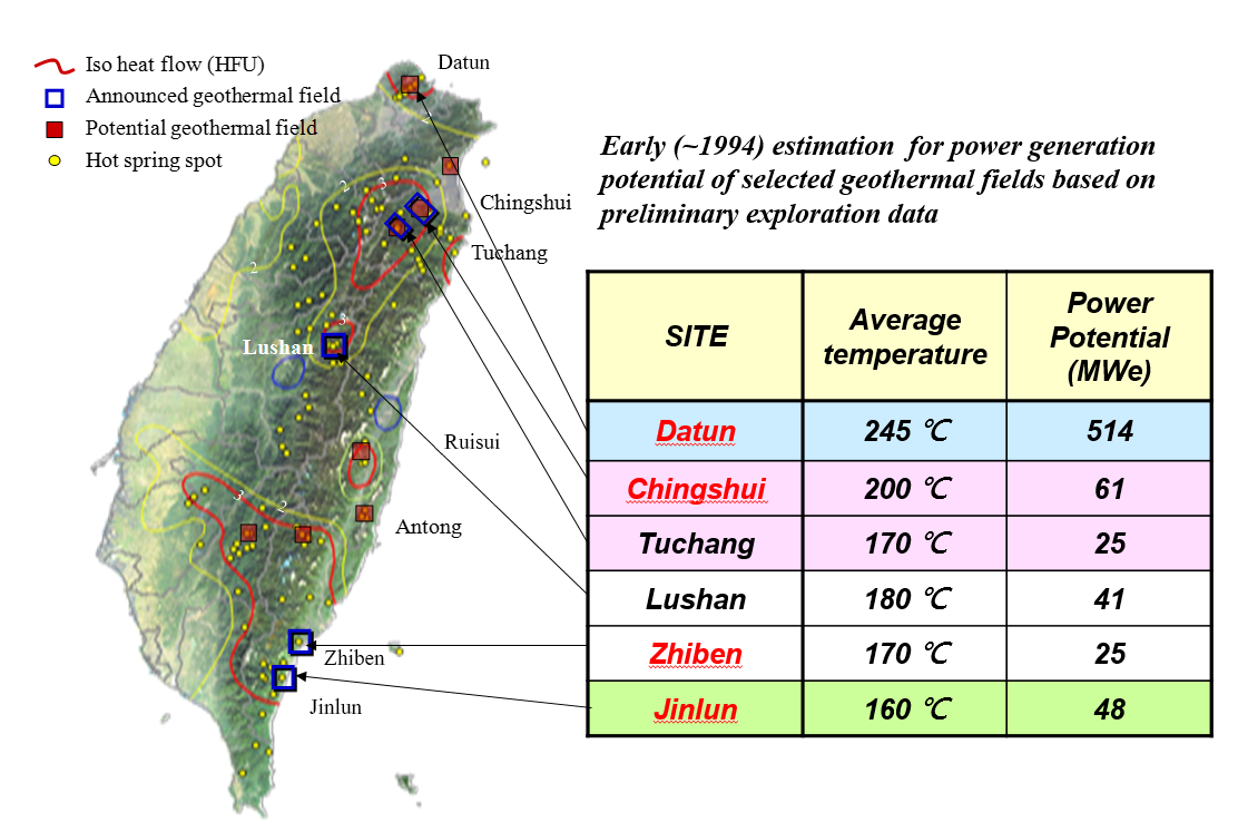 Potential Geothermal Regions